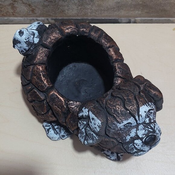 Dog Planter Distressed Stone Effect Finish Succulent Flowerpot Small Cement Anim - Picture 11 of 13